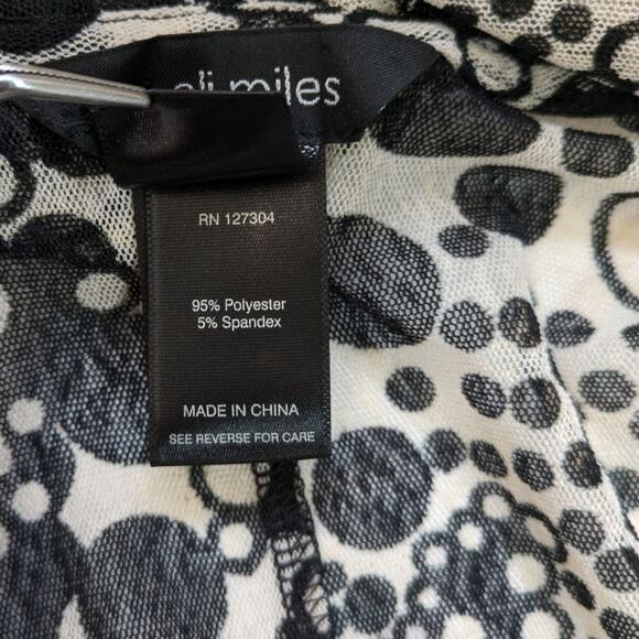 Ali Miles Sheer Mesh Polka Dot Cardigan 1X Black Open Front Draped Lagenlook - Picture 10 of 11